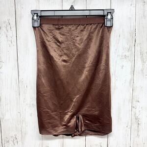 Skims Shapewear Women Medium Brown Metallic Shapewear Shorts Slimming Intimates
